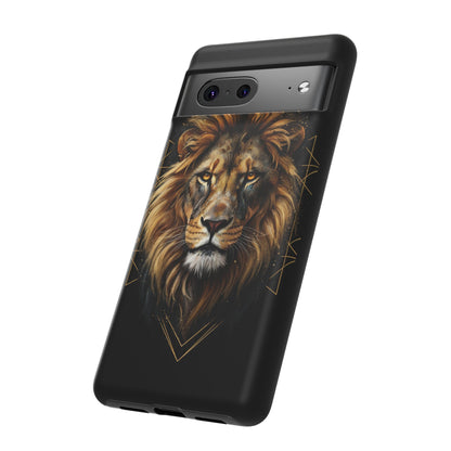 Majestic Lion Phone Case – Black Gold Luxury Lion Art Tough Protective Case