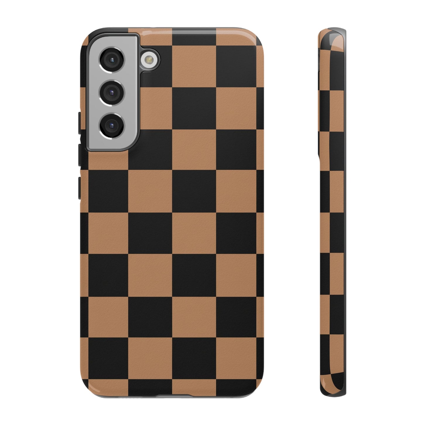 Brown Checkerboard Phone Case | Aesthetic Tough Protective Case