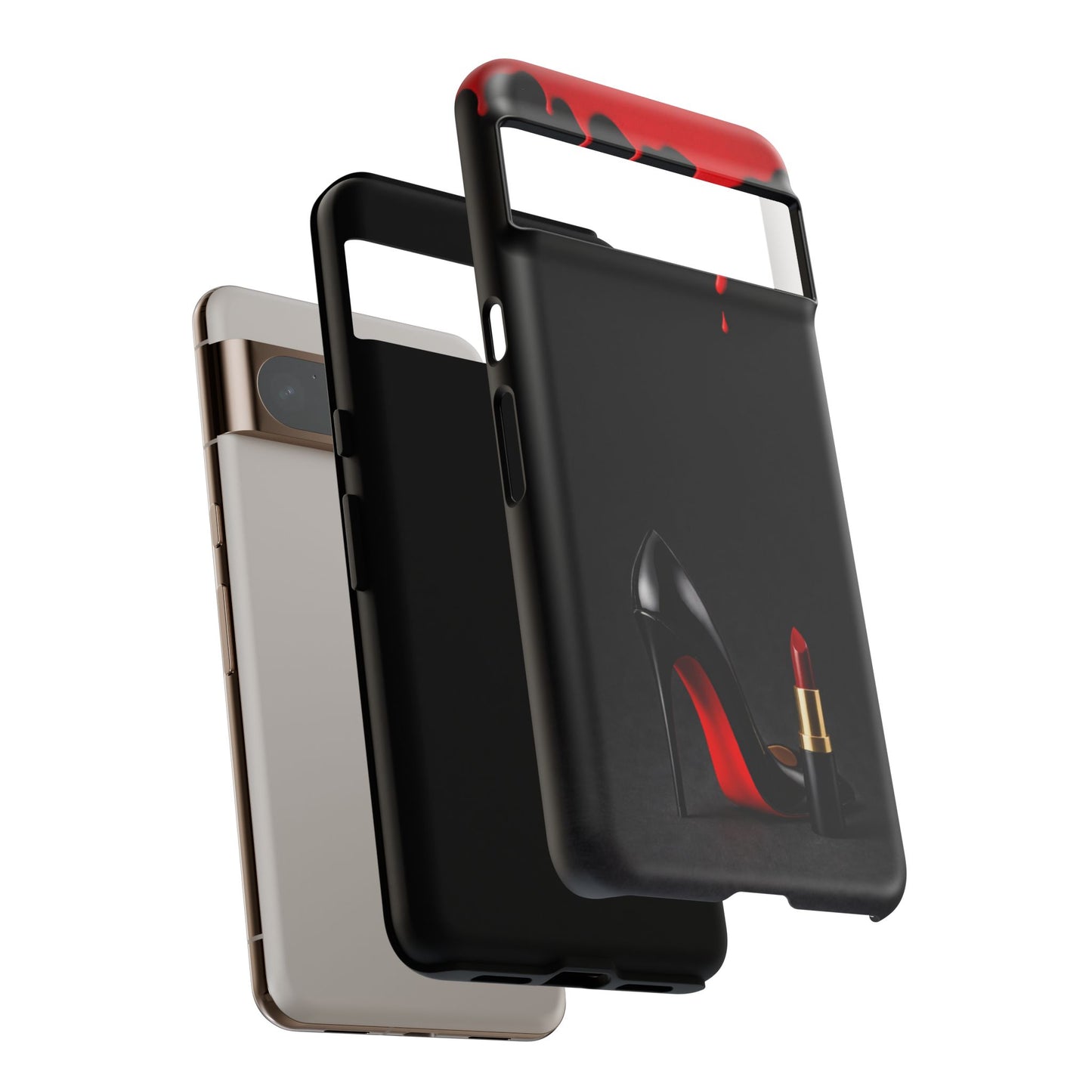 Dark Feminine Red Drip Phone Case – Gothic Glam Tough Cover