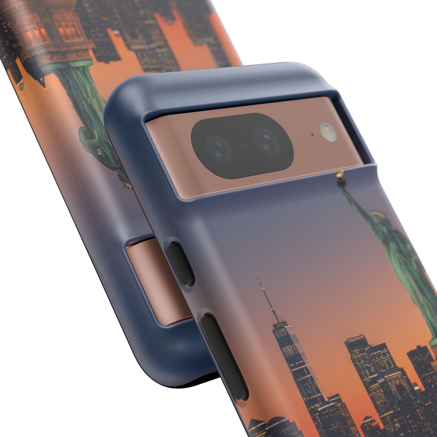 Statue of Liberty Sunset Phone Case – New York City Skyline Travel Aesthetic Tough Case