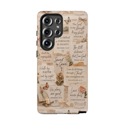 Christian Bible Verse Phone Case | Faith Scripture Aesthetic Floral Christian Case