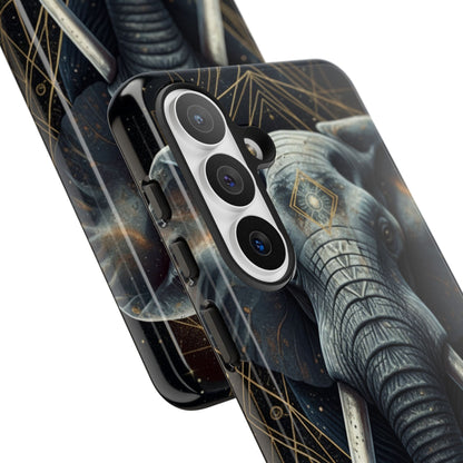 Elephant Mandala Phone Case – Black and Gold Spiritual Elephant Tough Protective Case