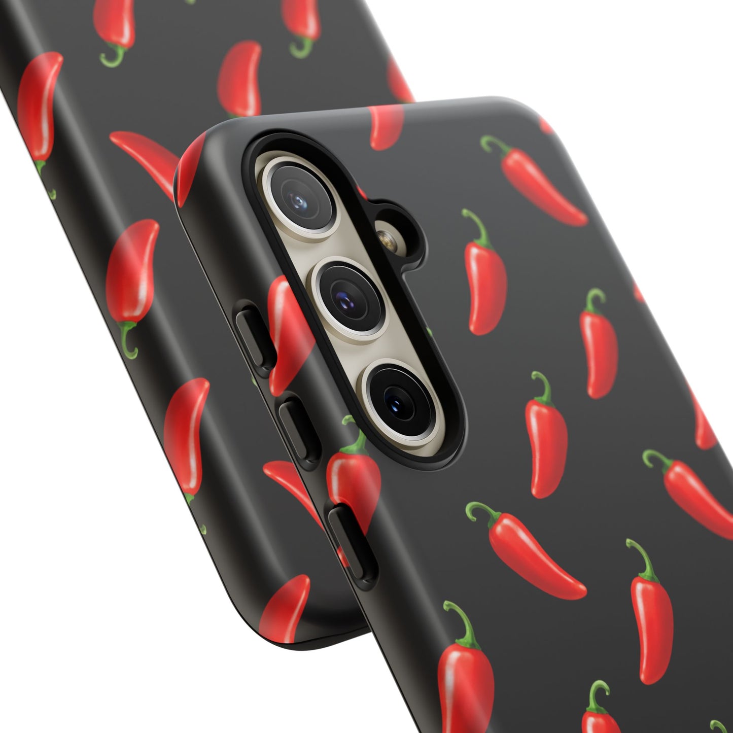 Spicy Chili Pepper Phone Case – Black Cute Hot Pepper Tough Cover for Iphone, Samsung Galaxy and Pixel