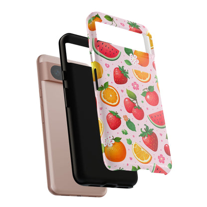 Fruit Phone Case – Tough Shockproof, Strawberry Cherry Citrus Summer Design for Iphone, Samsung Galaxy and Pixel