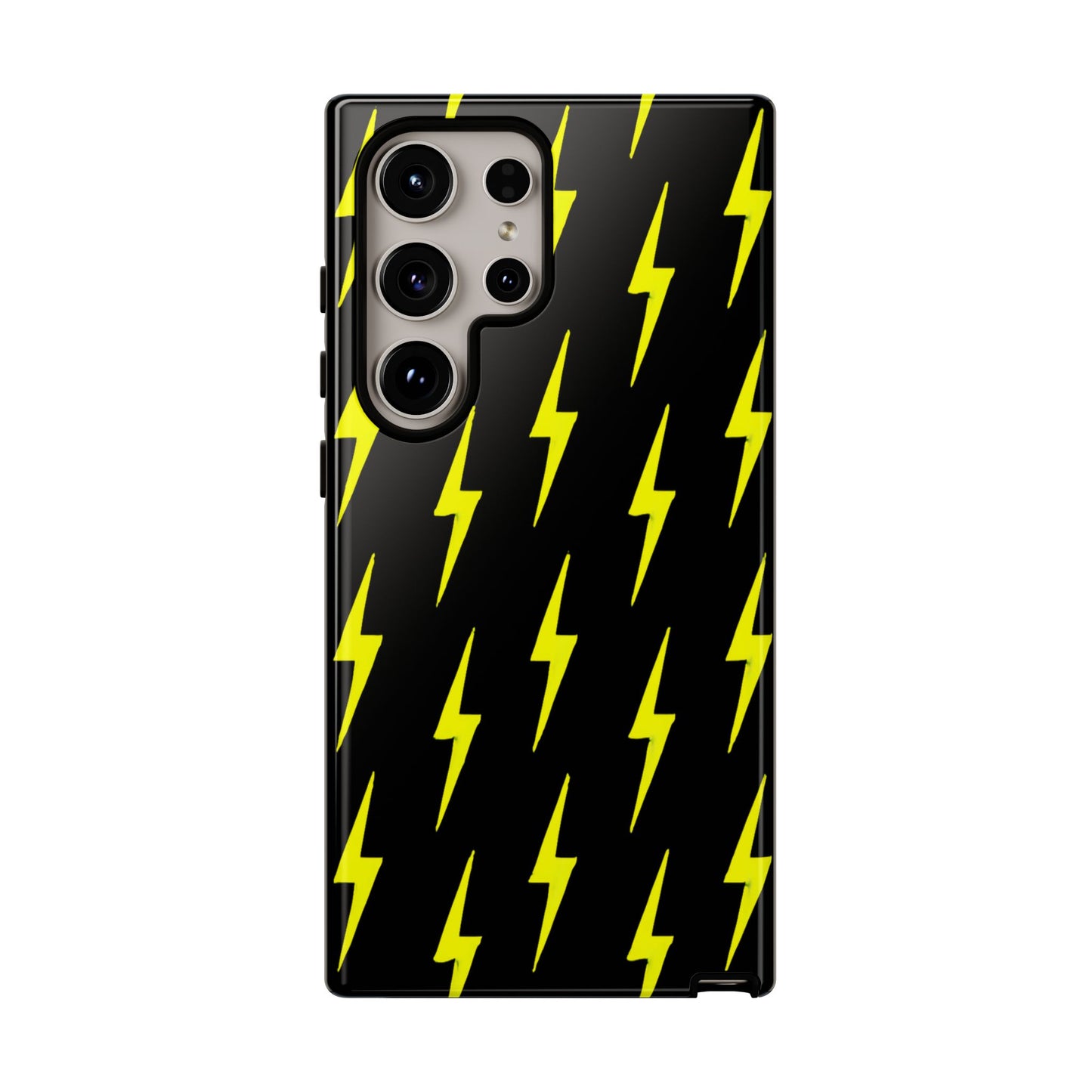 Yellow Lightning Bolt Tough Phone Case | Bold Electric Pattern Case for Iphone, Samsung Galaxy and Pixel