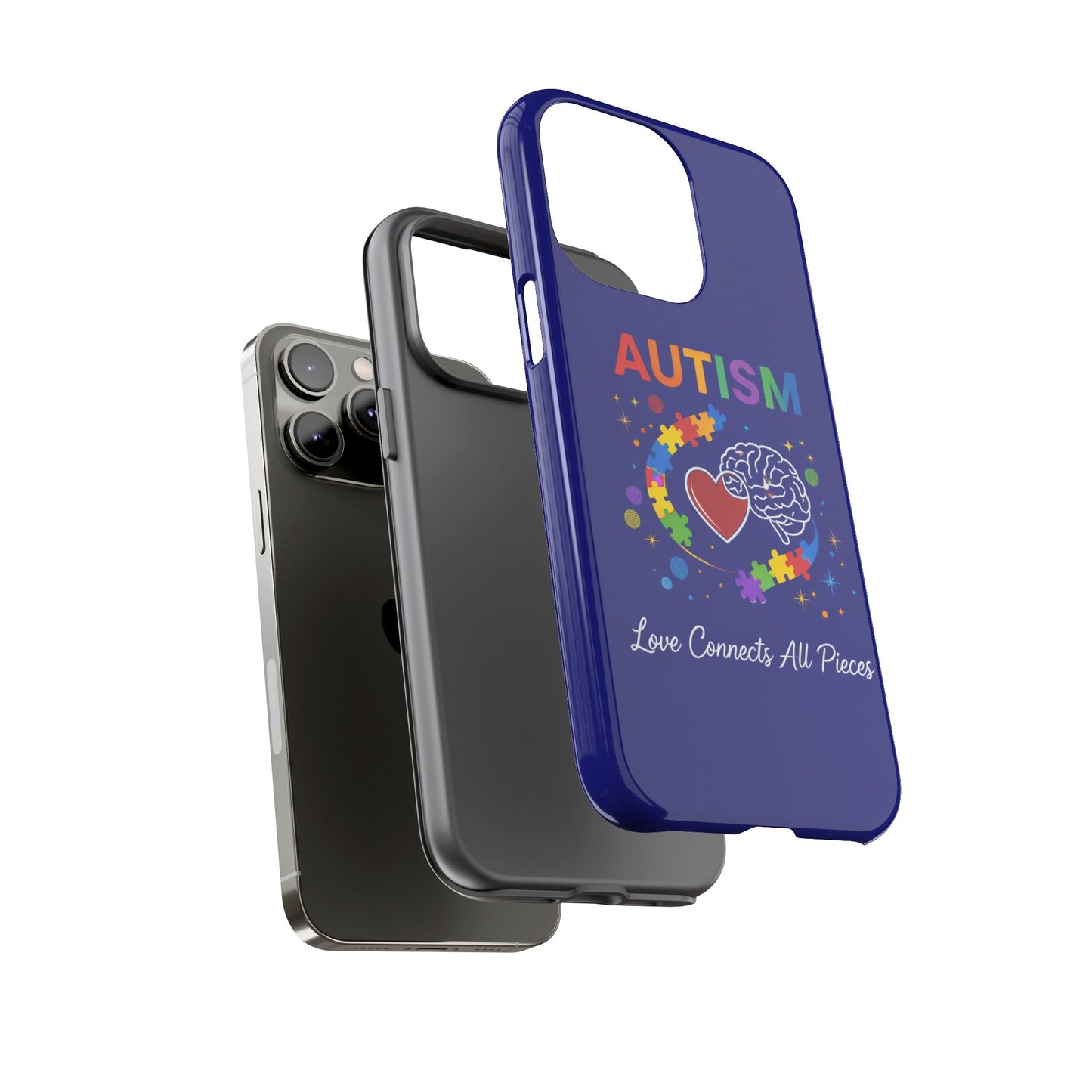 Autism Awareness Tough Case – "Love Connects All Pieces" Phone Case for Iphone, Samsung Galaxy and Pixel