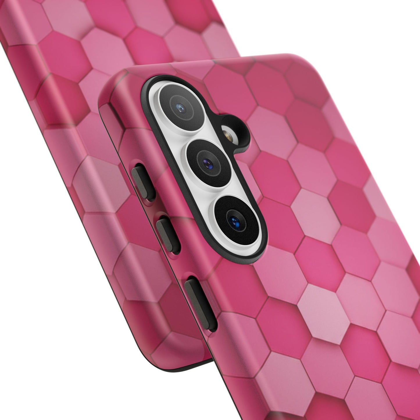 Hot Pink Hexagon Phone Case | Honeycomb Geometric Aesthetic | Cute Pink iPhone & Samsung Tough Protective Case