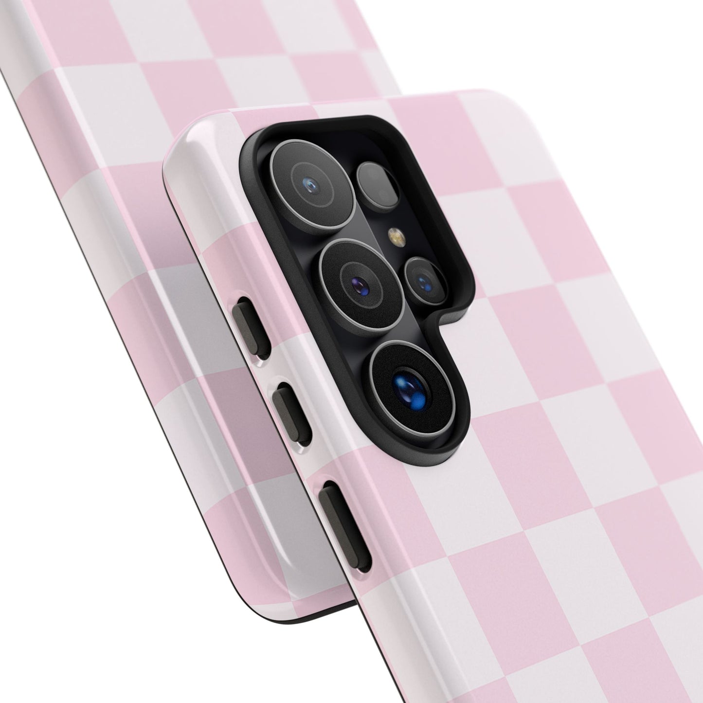 Light Pink Checkerboard Phone Case | Pastel Aesthetic Checkered iPhone & Samsung Tough Case