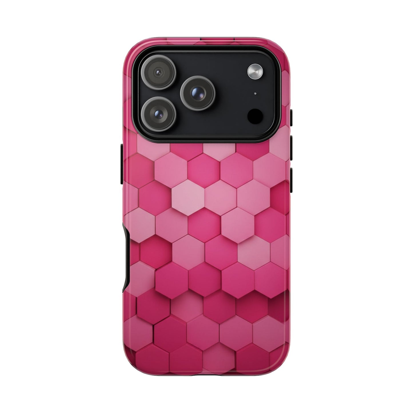 Hot Pink Hexagon Phone Case | Honeycomb Geometric Aesthetic | Cute Pink iPhone & Samsung Tough Protective Case