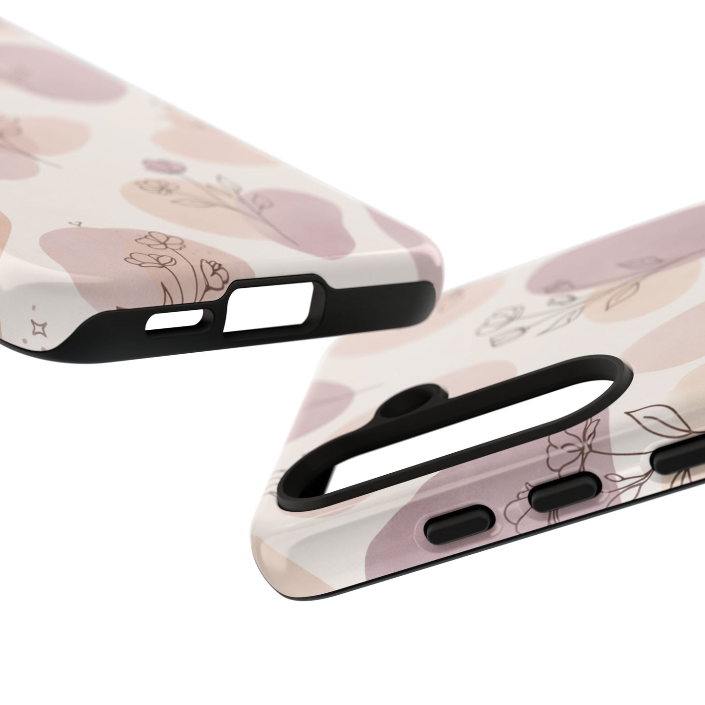 Blush Floral Phone Case Neutral Botanical Watercolor Tough Cover