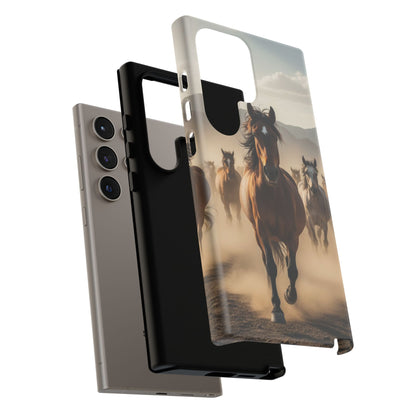 Running Horses Phone Case | Wild Mustang Herd Tough Protective Cover