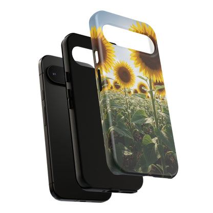 Sunflower Field Phone Case | Golden Hour Floral Aesthetic | Bright Summer Tough Case