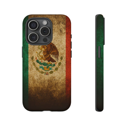 Vintage Mexico Flag Phone Case – Mexican Pride Grunge Flag Aesthetic Tough Case