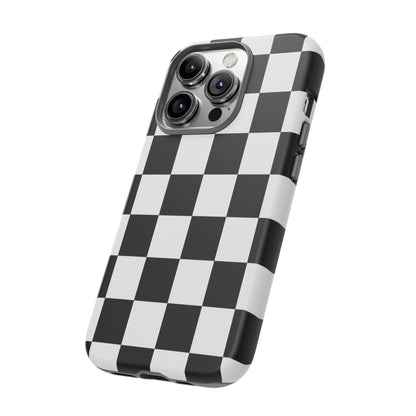 Black & White Checkerboard Phone Case – Classic Aesthetic Tough Protective Case for Iphone, Samsung Galaxy and Pixel