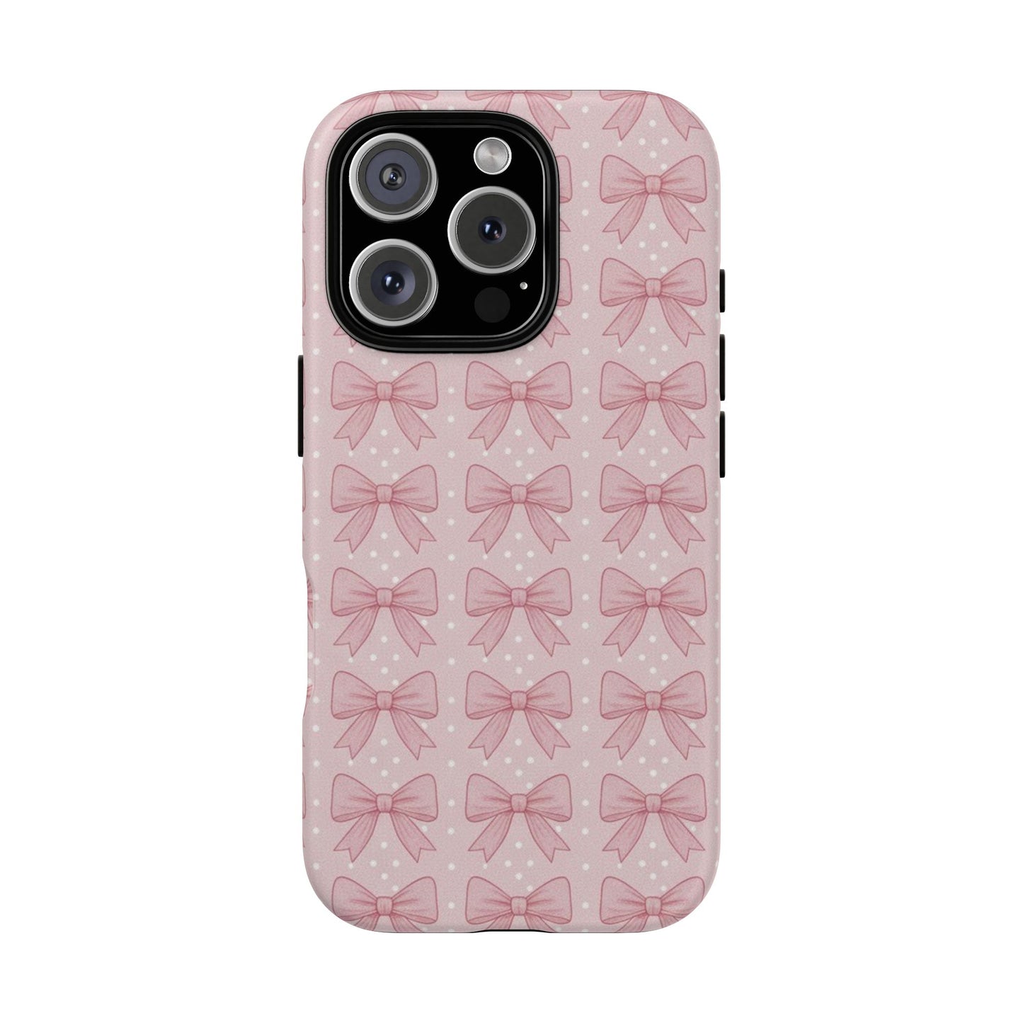 Pink Bow Pattern Phone Case – Soft Coquette Aesthetic Tough Case