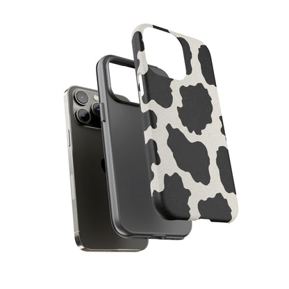 Black & White Cow Print Phone Case | Aesthetic Tough Protective Case
