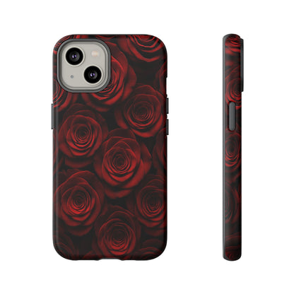Dark Red Rose Phone Case – Gothic Floral Tough Case (iPhone, Samsung, Pixel)