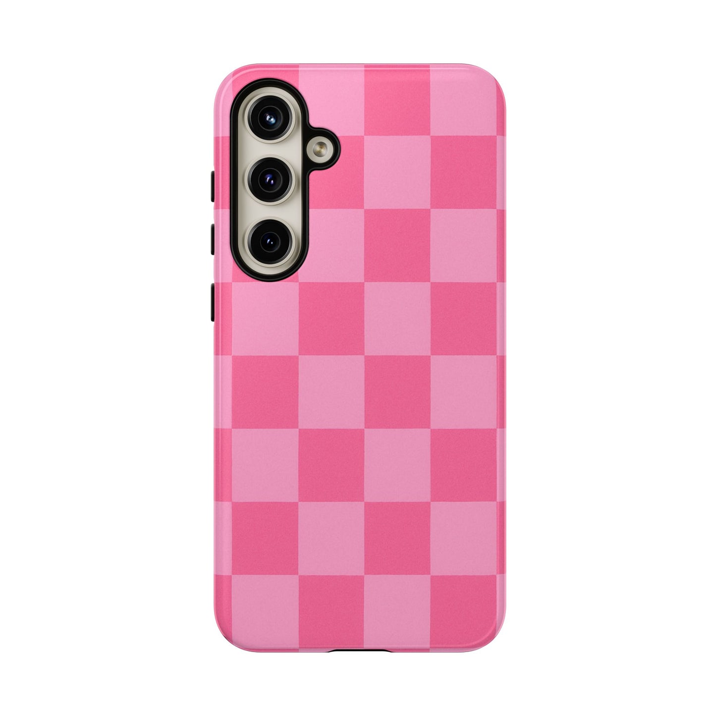 Pink Checkerboard Phone Case | Cute Aesthetic Checkered iPhone & Samsung Tough Case