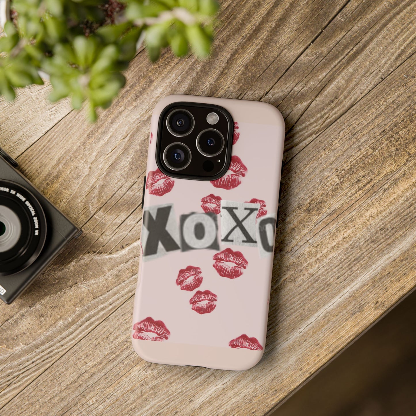 XOXO Kiss Print Phone Case | Coquette Valentine Aesthetic | Cute Pink Lipstick Kiss Tough Case for iPhone & Samsung