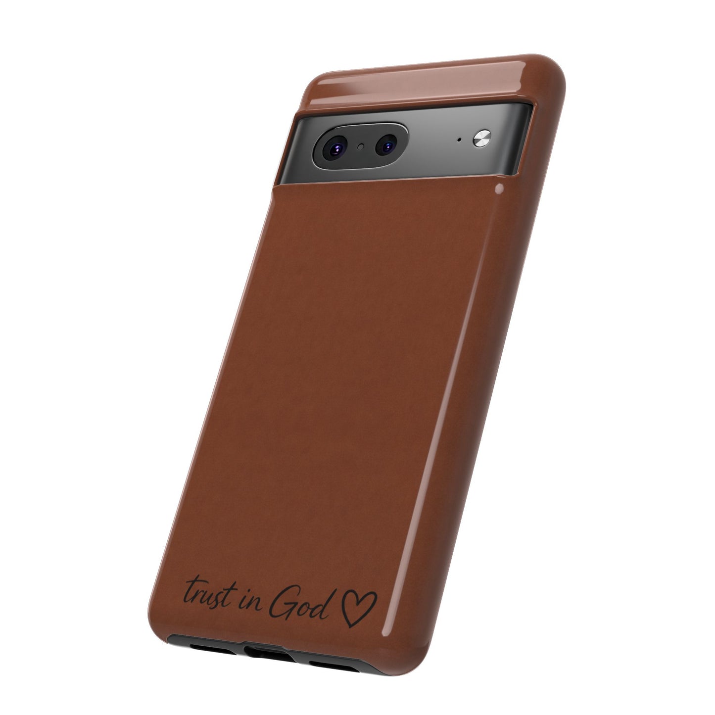 Trust in God Phone Case – Brown Christian Tough Cover