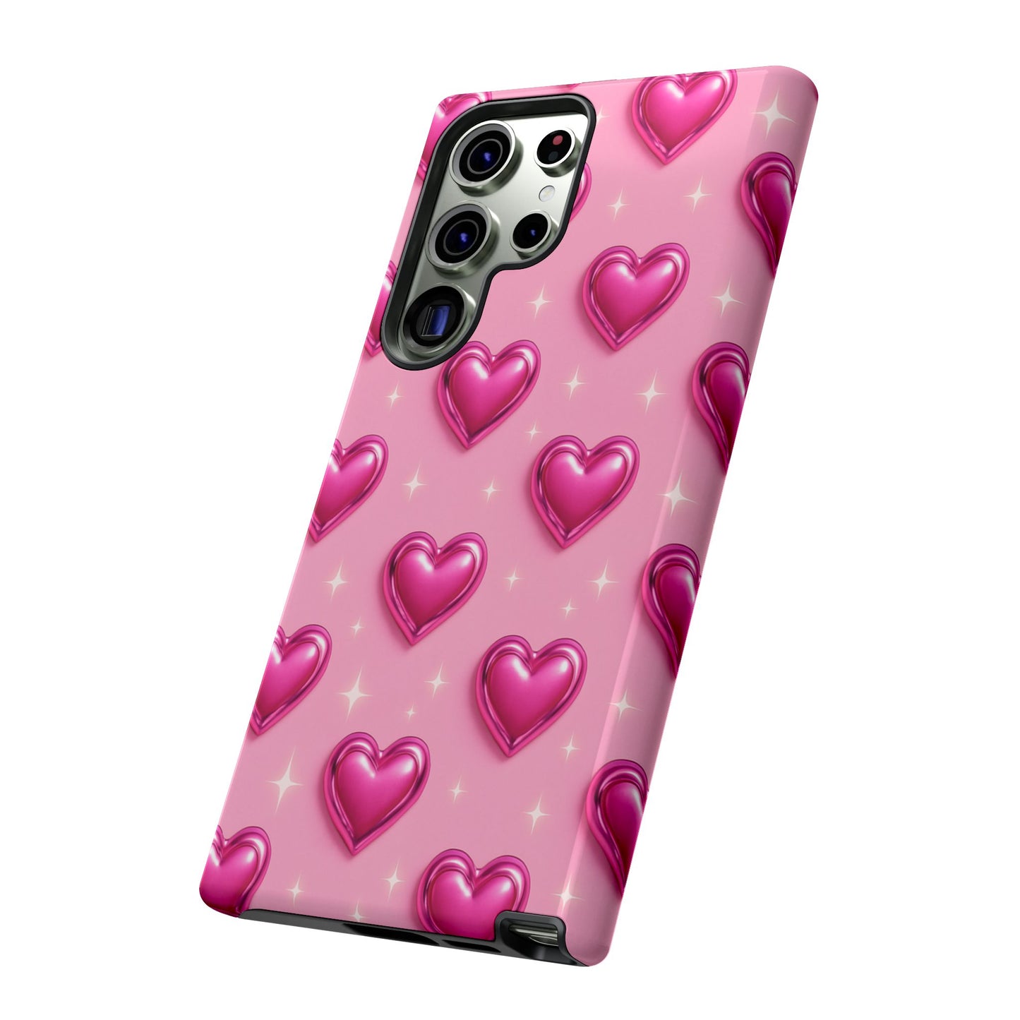 Pink Heart Pattern Phone Case | Tough Protective Case for Iphone, Samsung Galaxy and Pixel