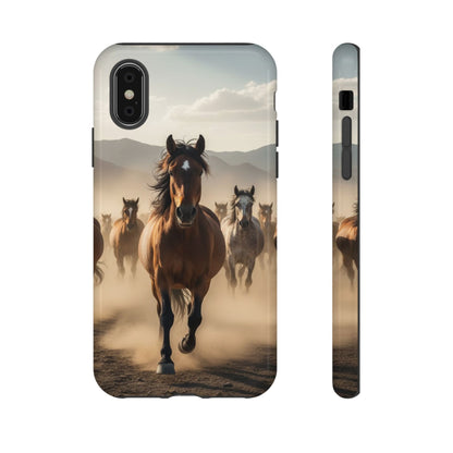 Running Horses Phone Case | Wild Mustang Herd Tough Protective Cover