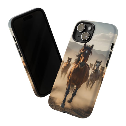Running Horses Phone Case | Wild Mustang Herd Tough Protective Cover