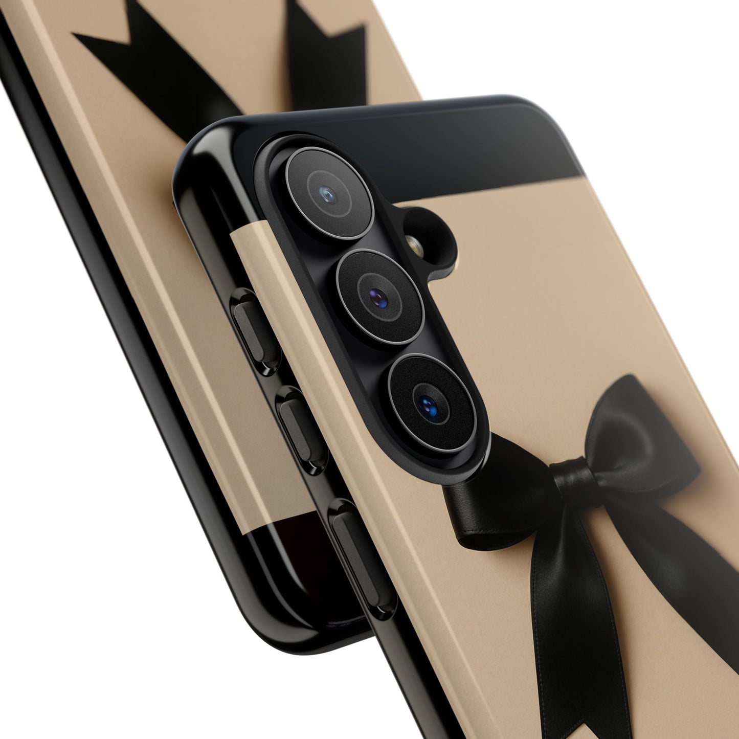Black Bow Phone Case | Coquette Aesthetic Ribbon Design | Chic Neutral iPhone & Samsung Tough Protective Case