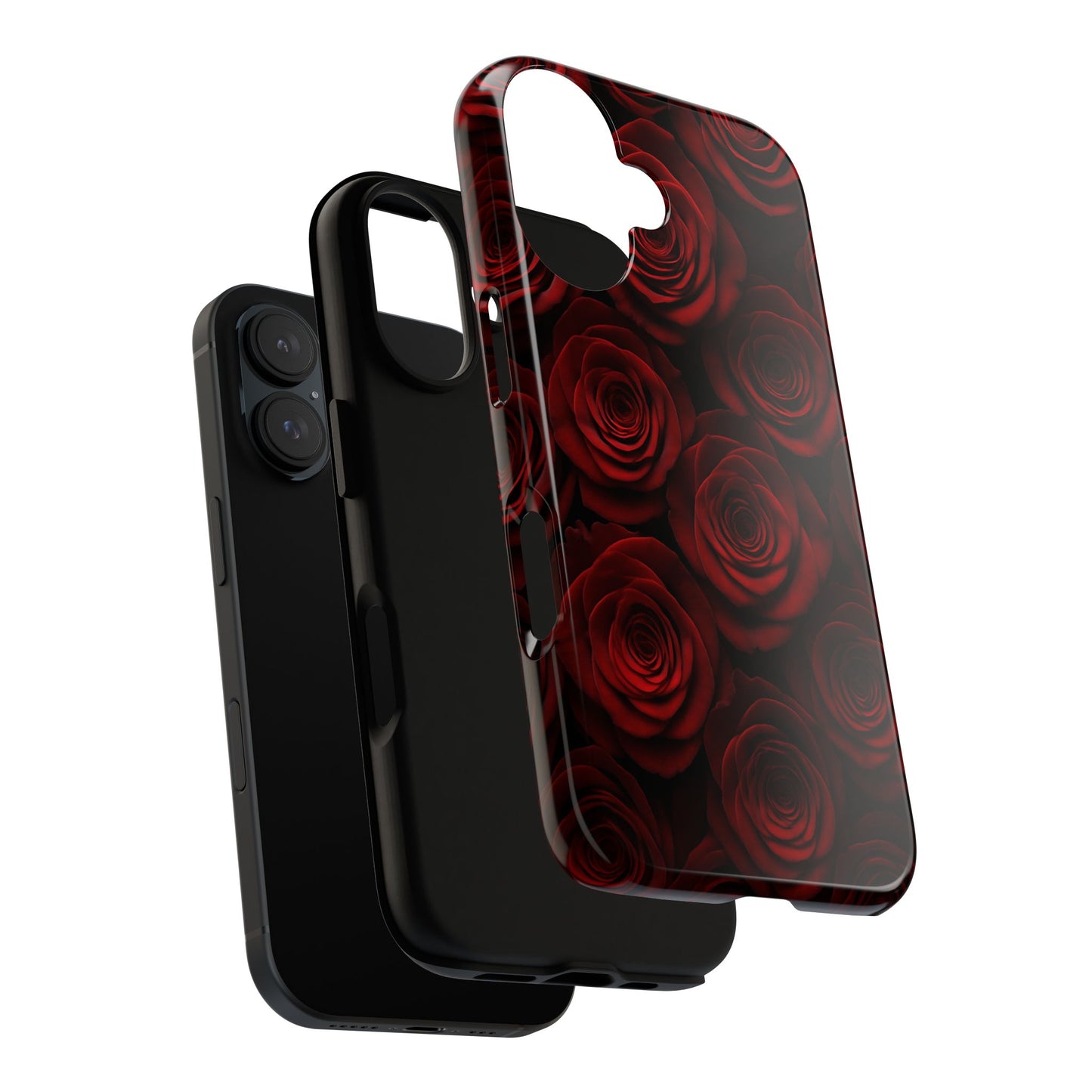 Dark Red Rose Phone Case – Gothic Floral Tough Case (iPhone, Samsung, Pixel)