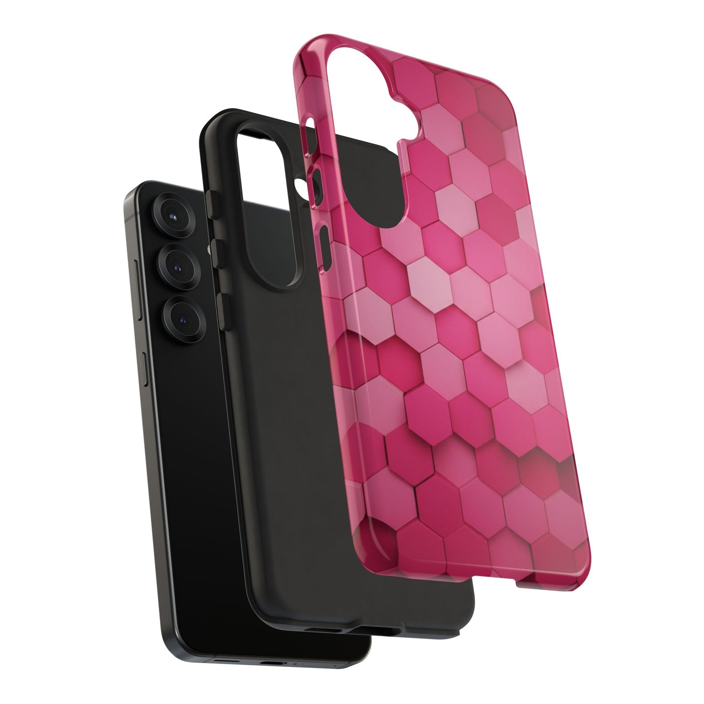 Hot Pink Hexagon Phone Case | Honeycomb Geometric Aesthetic | Cute Pink iPhone & Samsung Tough Protective Case