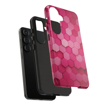 Hot Pink Hexagon Phone Case | Honeycomb Geometric Aesthetic | Cute Pink iPhone & Samsung Tough Protective Case