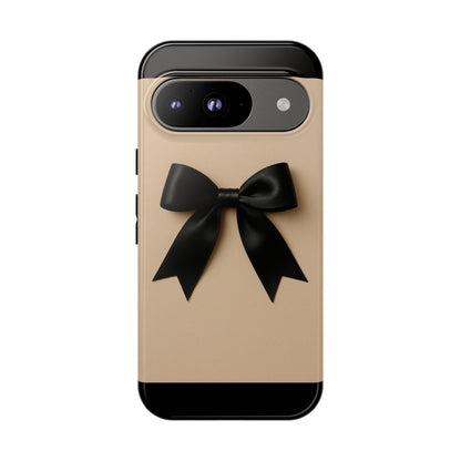 Black Bow Phone Case | Elegant Coquette Bow Design | Chic Neutral Tough Case for iPhone & Samsung