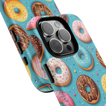 Cute Donut Pattern Phone Case – Colorful Sprinkles Dessert Design for Iphone, Samsung Galaxy and Pixel
