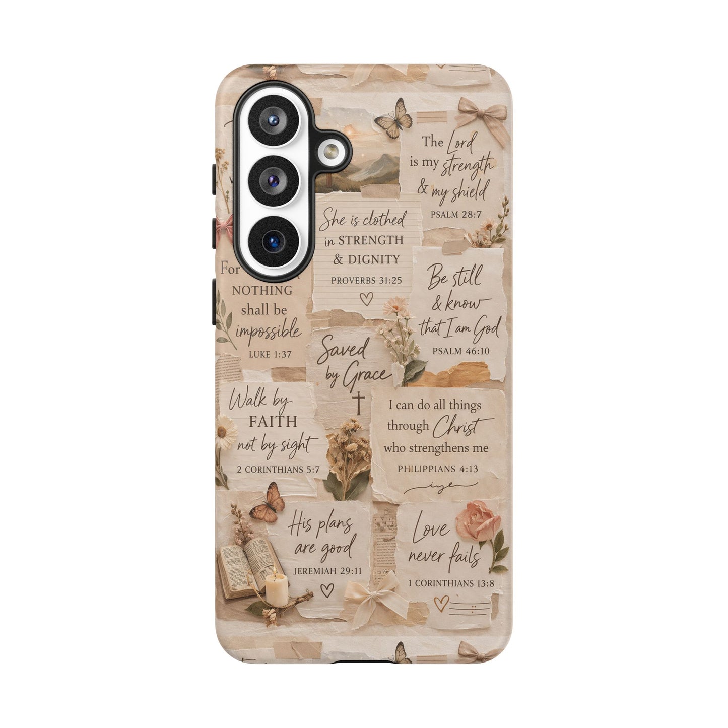 Christian Bible Verse Phone Case | Faith Scripture Aesthetic Floral Christian Case