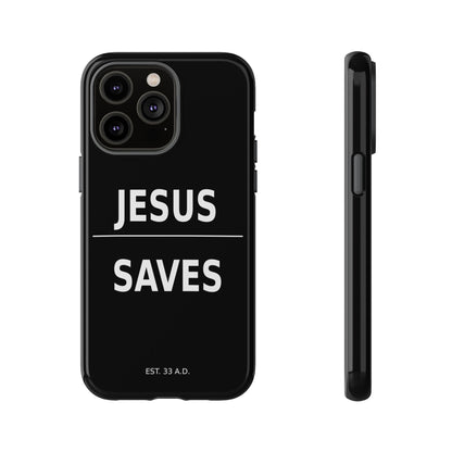 Jesus Saves Phone Case Christian Religious Minimalist Black Tough Cover