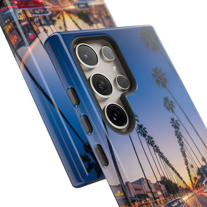 LA Sunset Boulevard Phone Case | Palm Tree Sunset Aesthetic | City Night Tough Case