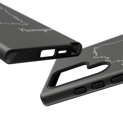 Nicaragua Outline Phone Case – Minimal Country Map Tough Case (iPhone, Samsung, Pixel)