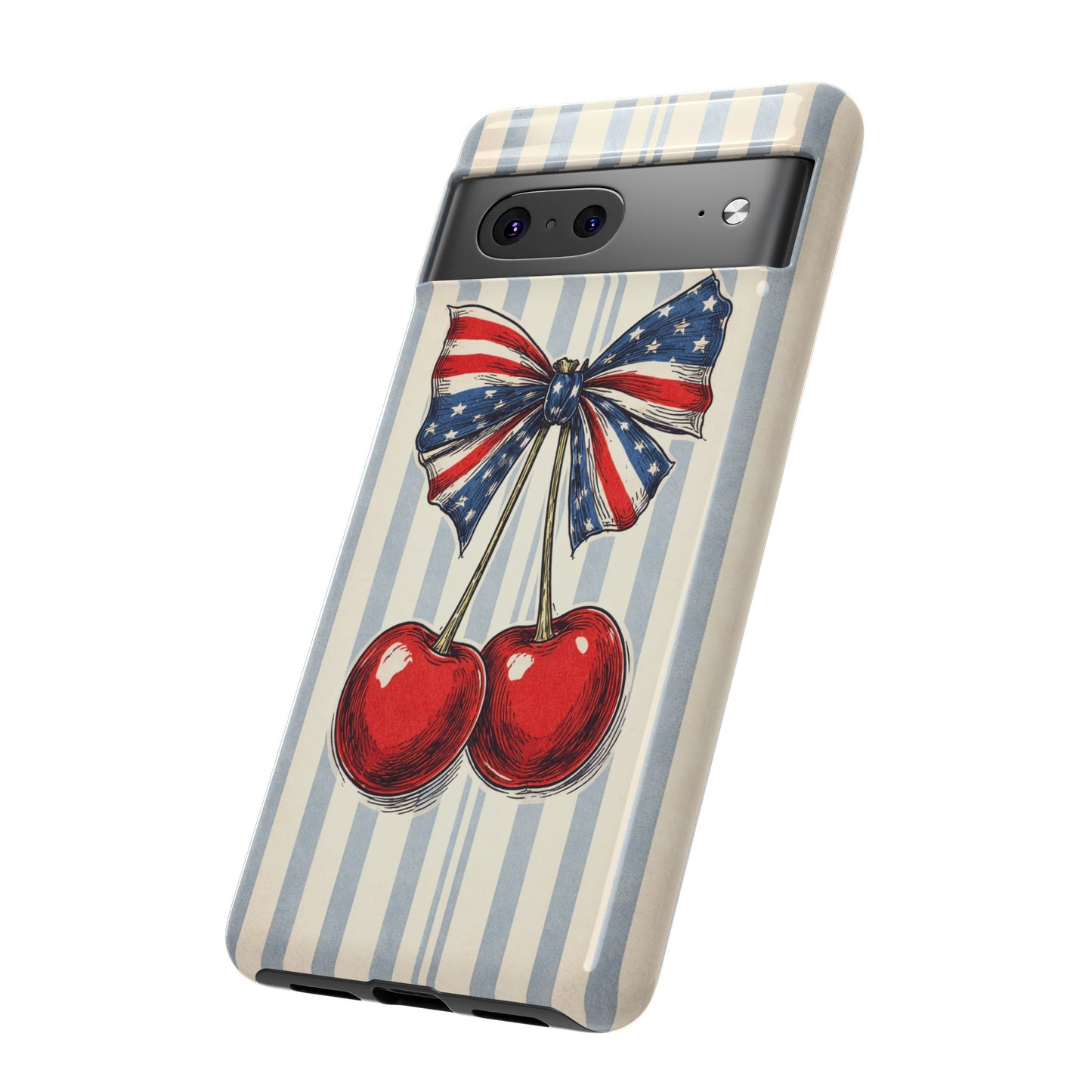 Patriotic Cherry Phone Case Americana Coquette Aesthetic iPhone Samsung