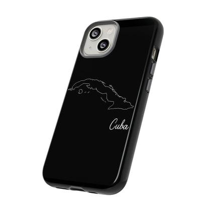 Cuba Outline Phone Case – Minimal Country Map Tough Case (iPhone, Samsung, Pixel)
