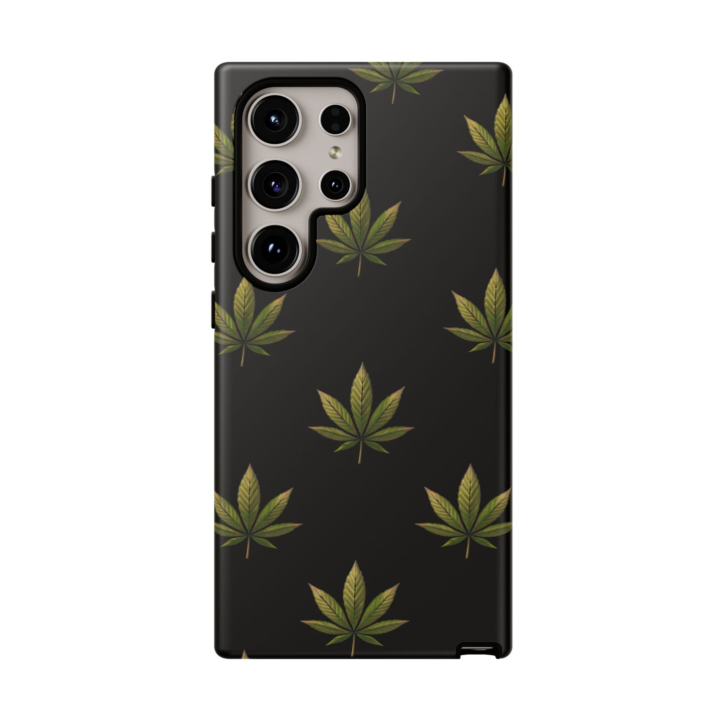 Cannabis Leaf Phone Case Green Weed Leaf Pattern Tough Protective Cover