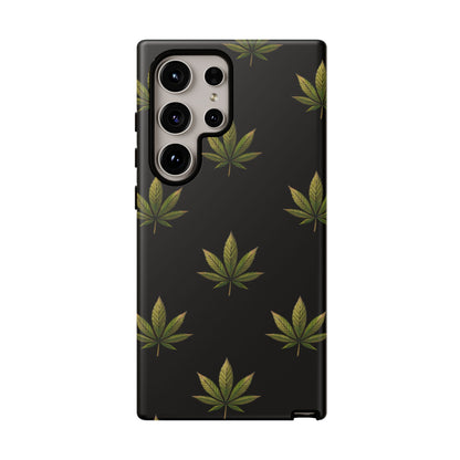 Cannabis Leaf Phone Case Green Weed Leaf Pattern Tough Protective Cover