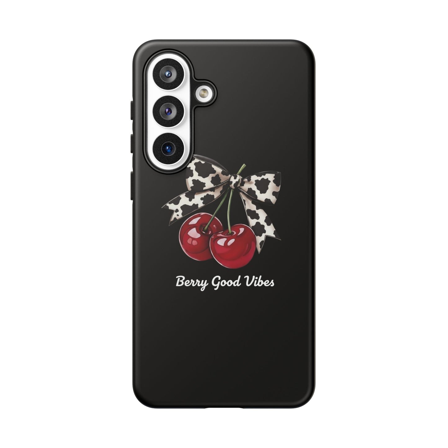 Cherry Cow Print Phone Case | Coquette Bow Aesthetic iPhone & Samsung Tough Case