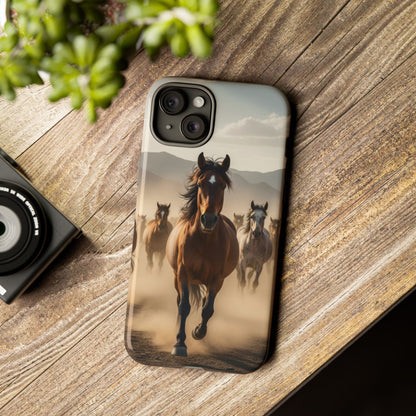 Running Horses Phone Case | Wild Mustang Herd Tough Protective Cover