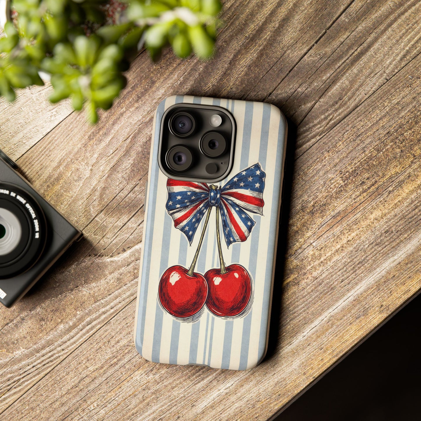 Patriotic Cherry Phone Case Americana Coquette Aesthetic iPhone Samsung