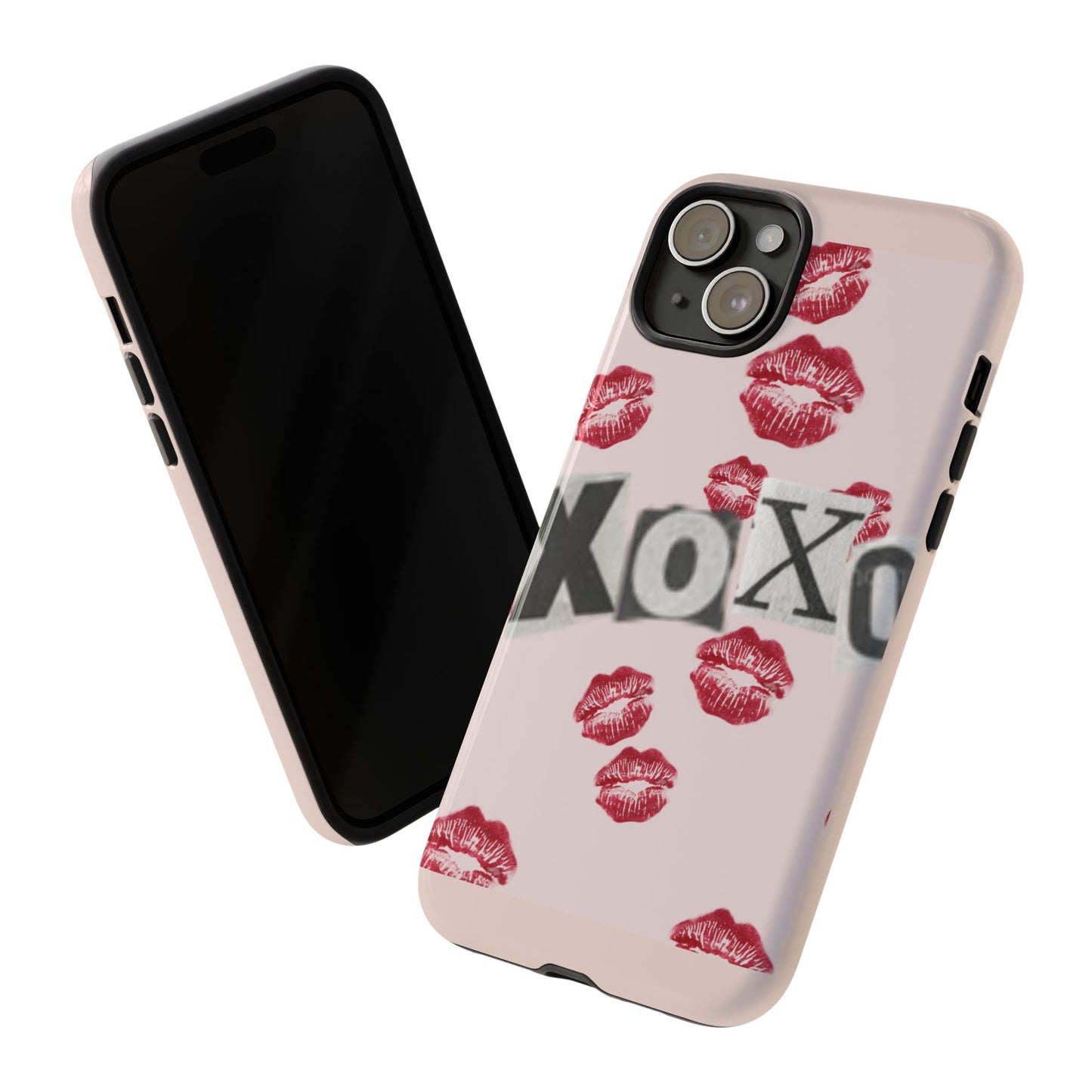 XOXO Kiss Print Phone Case | Coquette Valentine Aesthetic | Cute Pink Lipstick Kiss Tough Case for iPhone & Samsung
