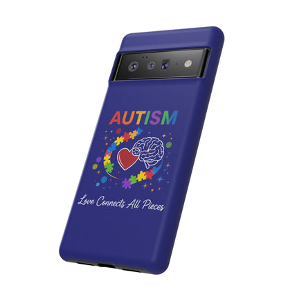 Autism Awareness Tough Case – "Love Connects All Pieces" Phone Case for Iphone, Samsung Galaxy and Pixel