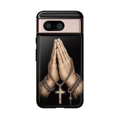 Praying Hands Cross Phone Case – Christian Faith Scripture Cover
