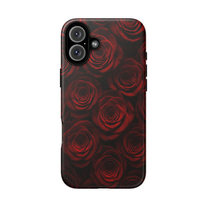 Dark Red Rose Phone Case – Gothic Floral Tough Case (iPhone, Samsung, Pixel)