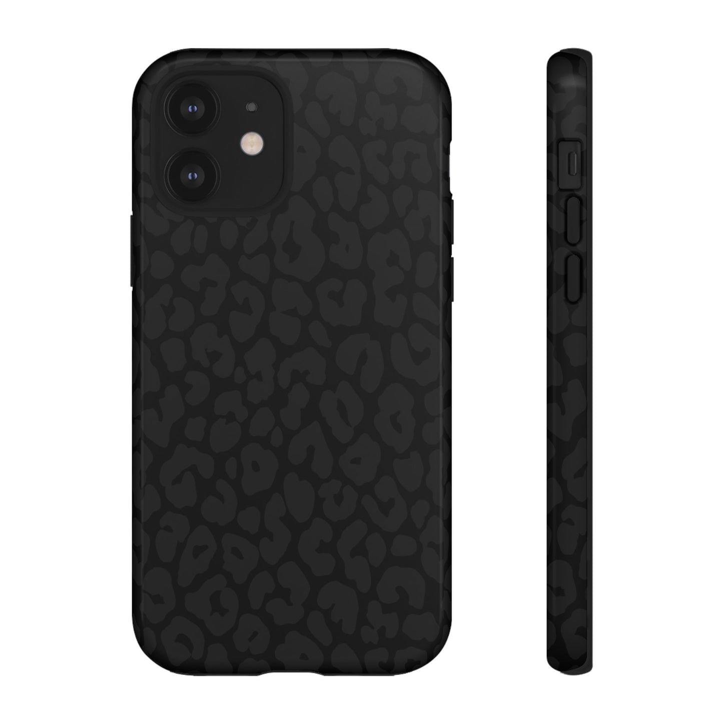 Black Leopard Phone Case | Black on Black Leopard Print Tough iPhone & Samsung Case | Matte or Glossy Protective Cover