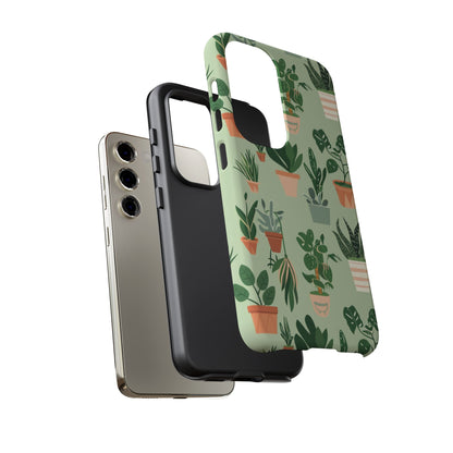Plant Lover Phone Case | Cute Potted Plants Pattern | Botanical Aesthetic Tough Case